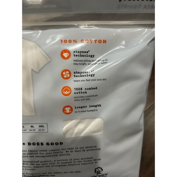 Jockey Generation 3 Pack Mens V Neck T-Shirts Sz XL Combed Cotton - Picture 6 of 8